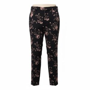 Scotch Maison Pants Womens 29 Black/Pink Floral Jacquard Satin‎ Hi-Rise Coquette